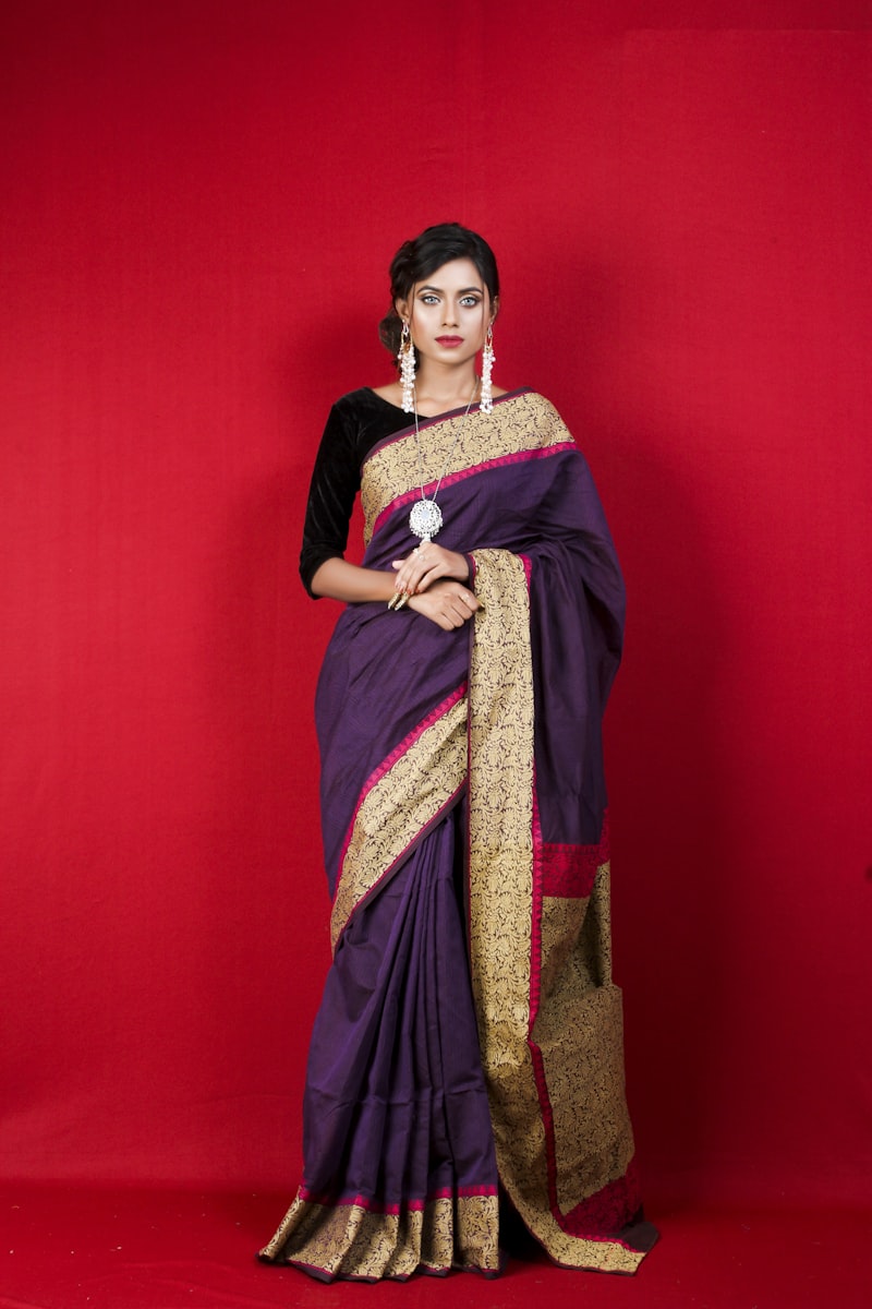 Hand-embroidered Heritage Saree by Dhareeni Atelier